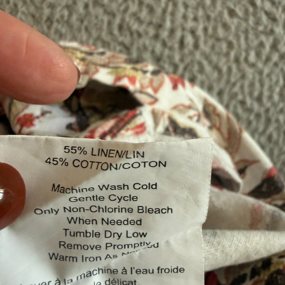 Pottery Barn Octavia Flora Linen Cotton Duvet Cover + 2 Shams Cottage Shabby